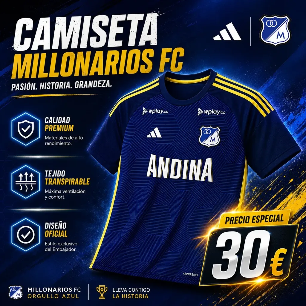 Camisa del Millonarios TALLA XL