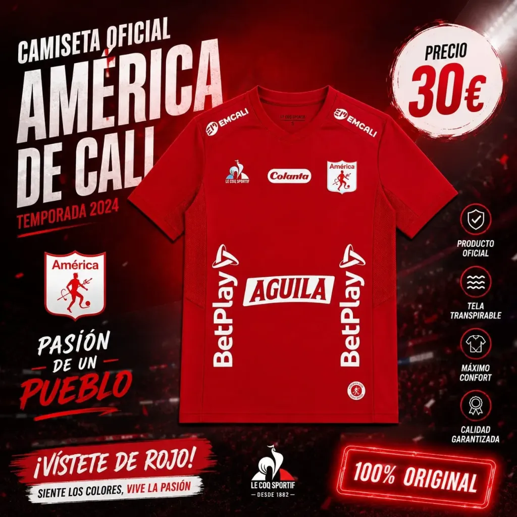 Camisa del america de cali TALLA L