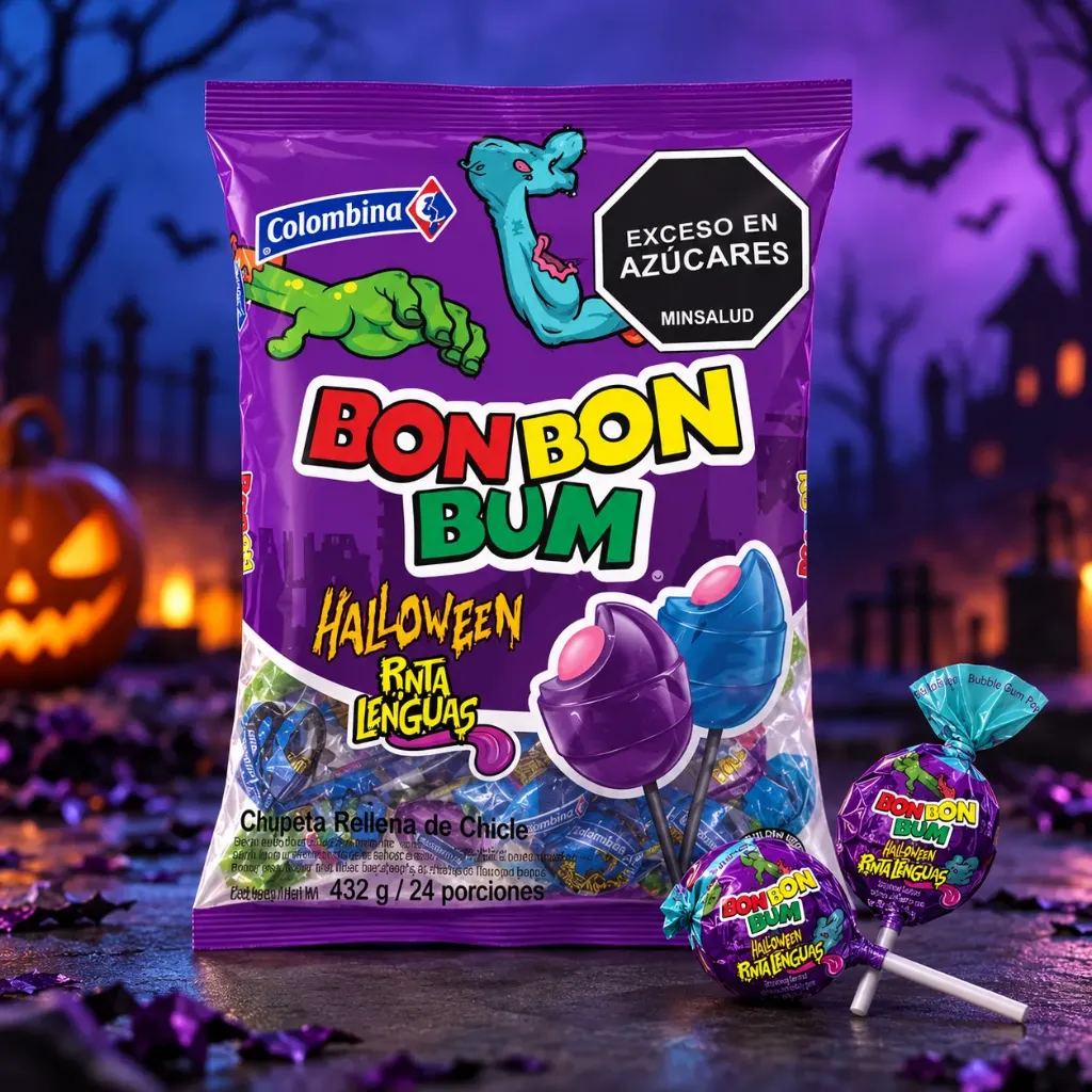 Bonbonbum pinta lenguas x 24 unds (Halloween)