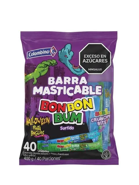 Barra masticable Halloween pinta lenguas x 40 unds