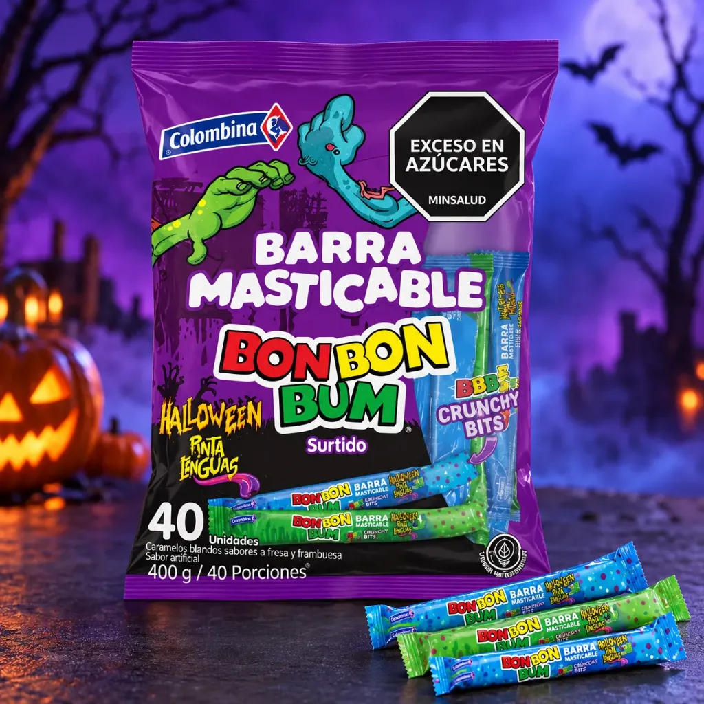 Barra masticable pinta lenguas x 40 unds (Halloween)