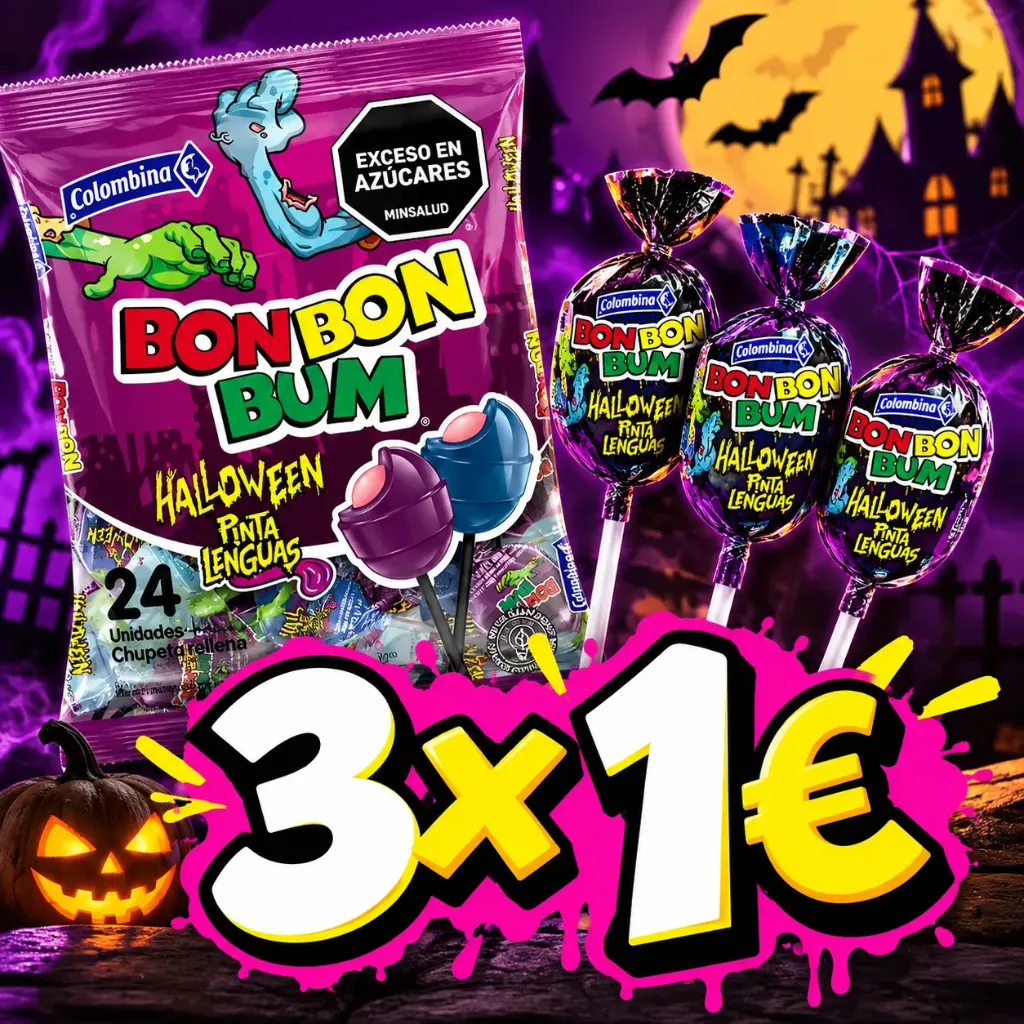 Bonbonbum Halloween pinta lenguas x 3 unds