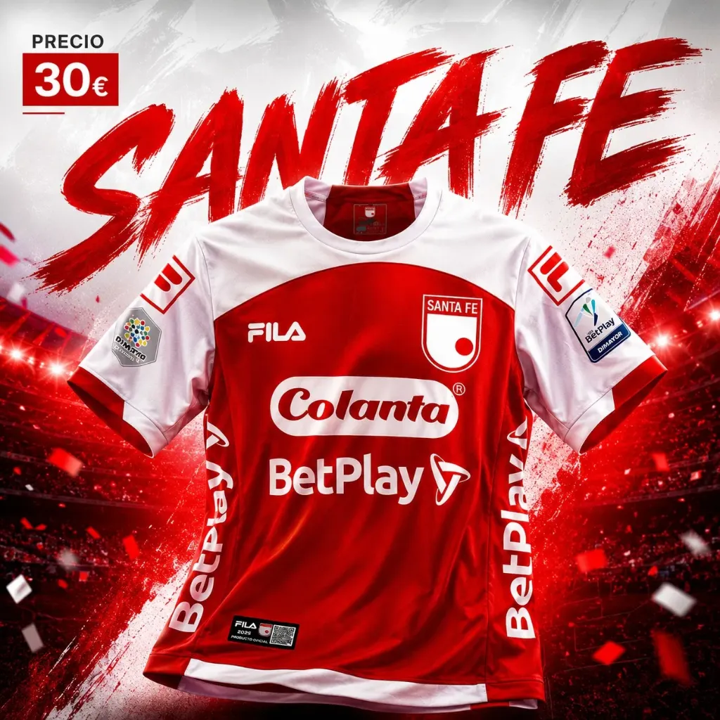 Camisa del america de SANTA FE BLANCO Y ROJO