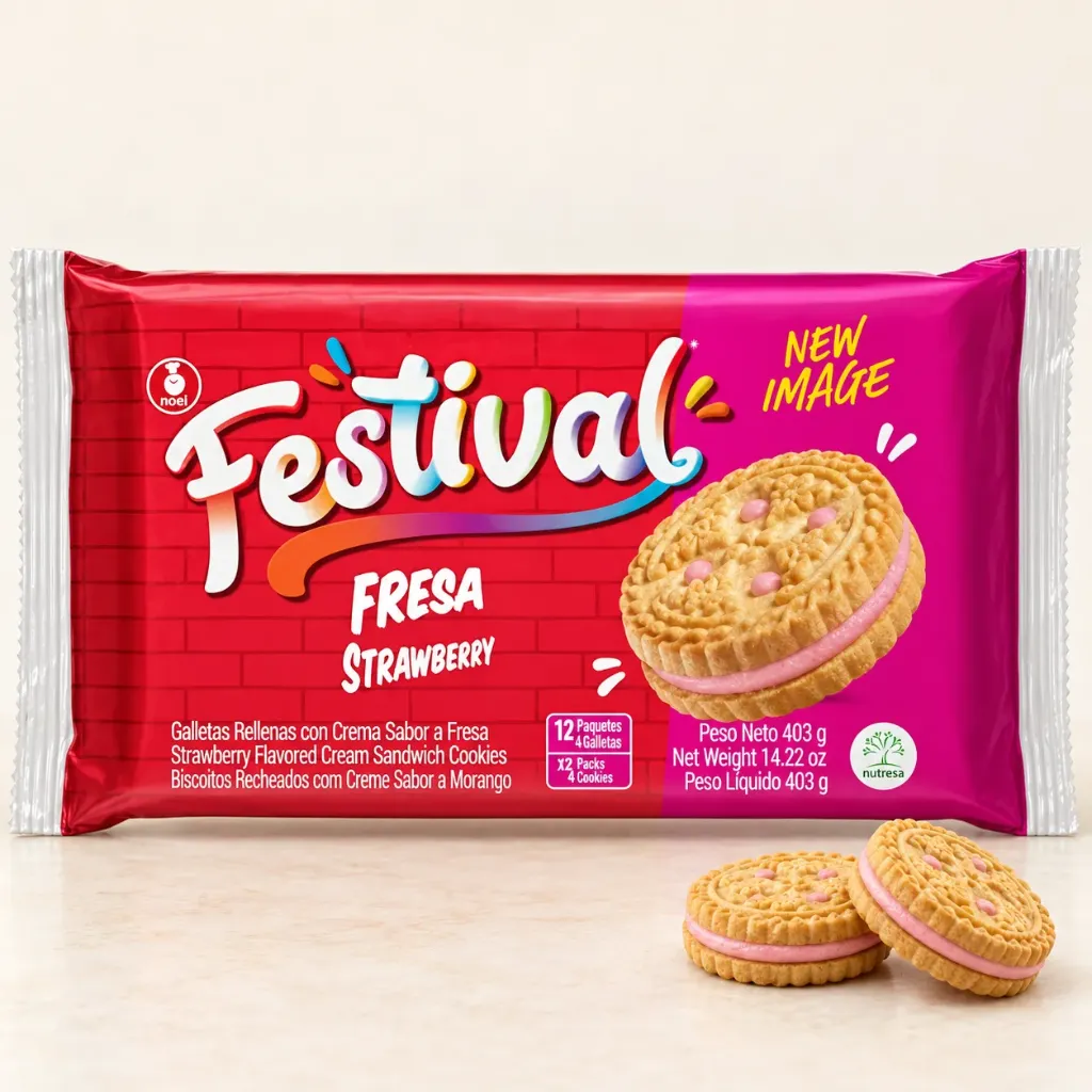 Galletas Festival fresa x 12pqtes 